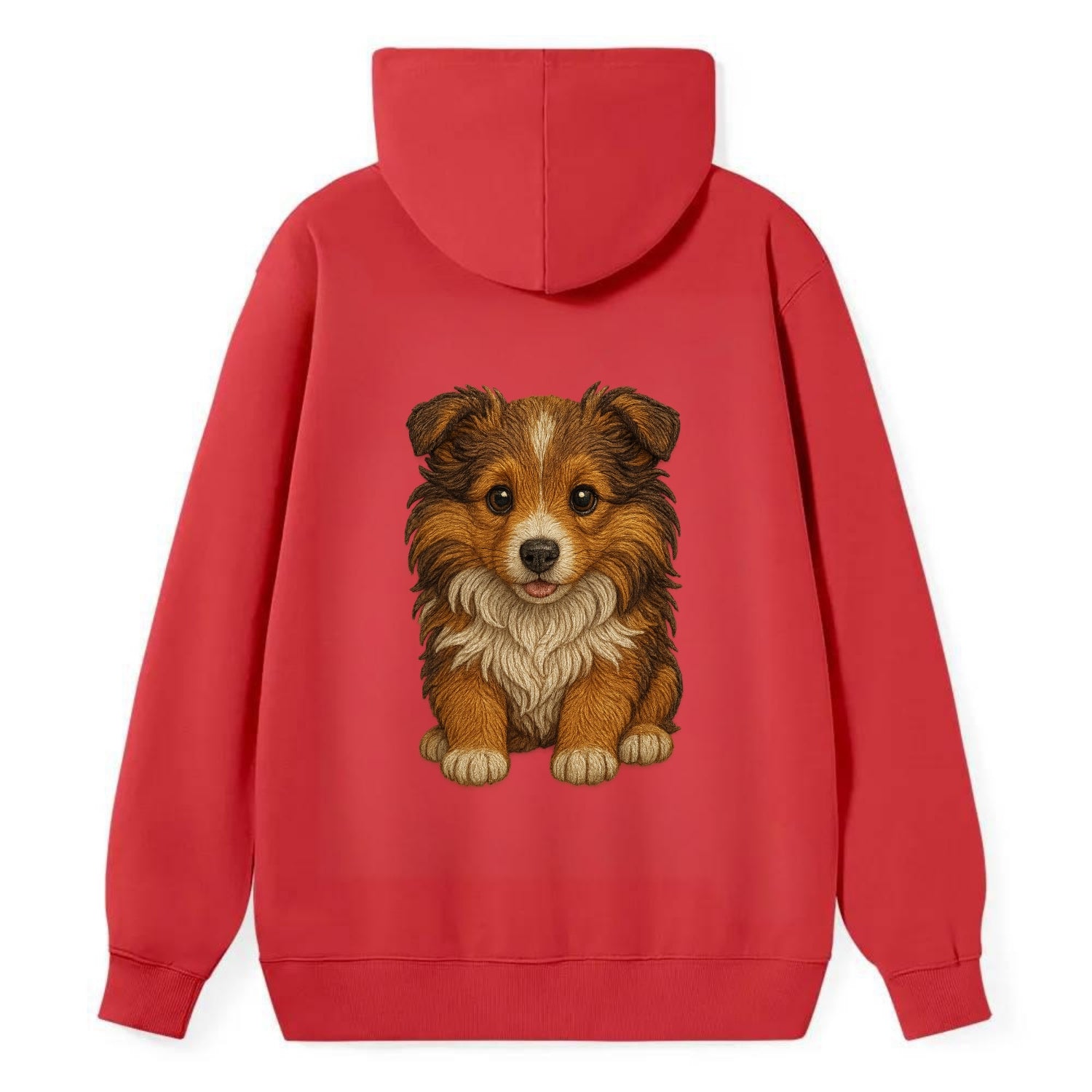 Baby Shetland Sheepdog Puppy - mini collie look, flowing mane, - Classic Pullover Hoodie - Red
