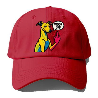 Whippet sleek athletic greyhound-like, elegant long paw giving sass - Baseball Cap - Red