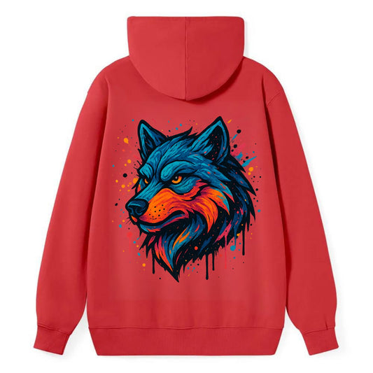 Velvet Wolf Royal  - Classic Pullover Hoodie - Red