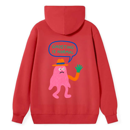 GHOSTING IS NORMAL | Transparent ghost texting - Classic Pullover Hoodie - Red