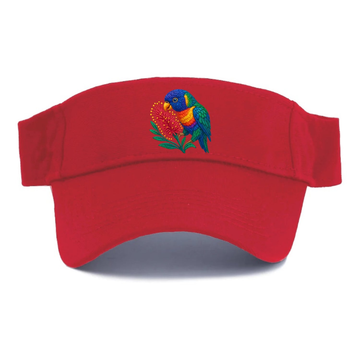Rainbow Lorikeet Bottlebrush - Visor - Red