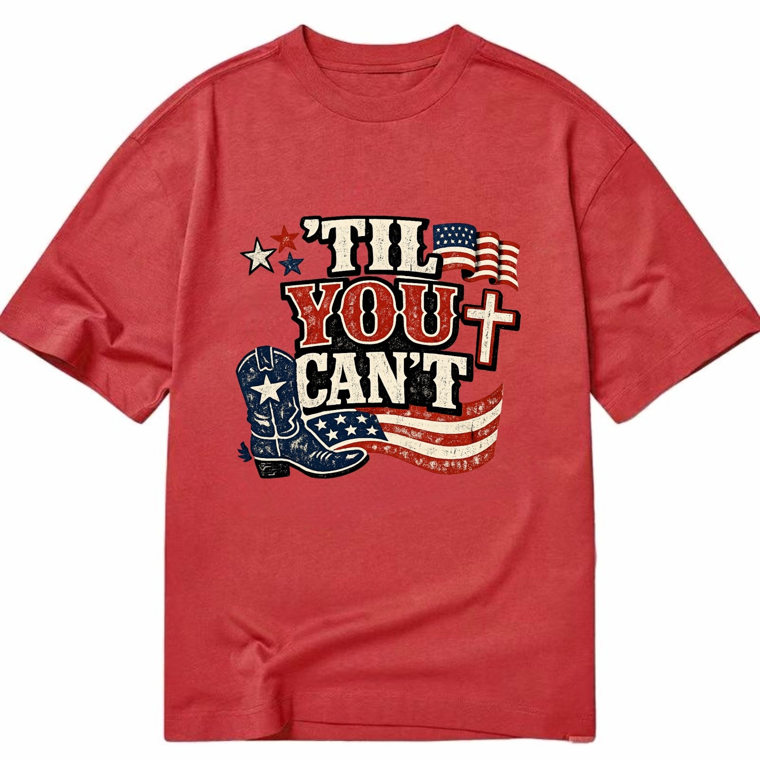 Til You Cant - Patriot Cross - Classic T-shirt - Red