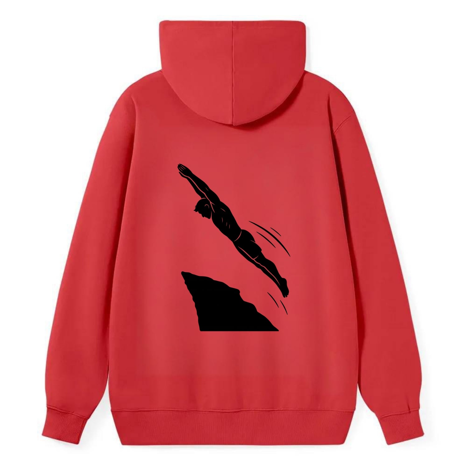 Cliff diver perfect form - Classic Pullover Hoodie - Red