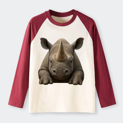 Rhinoceros  - Raglan Long Sleeve T-Shirt - Red