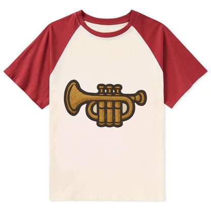 Trumpet  - Contrast Raglan T-shirt - Red