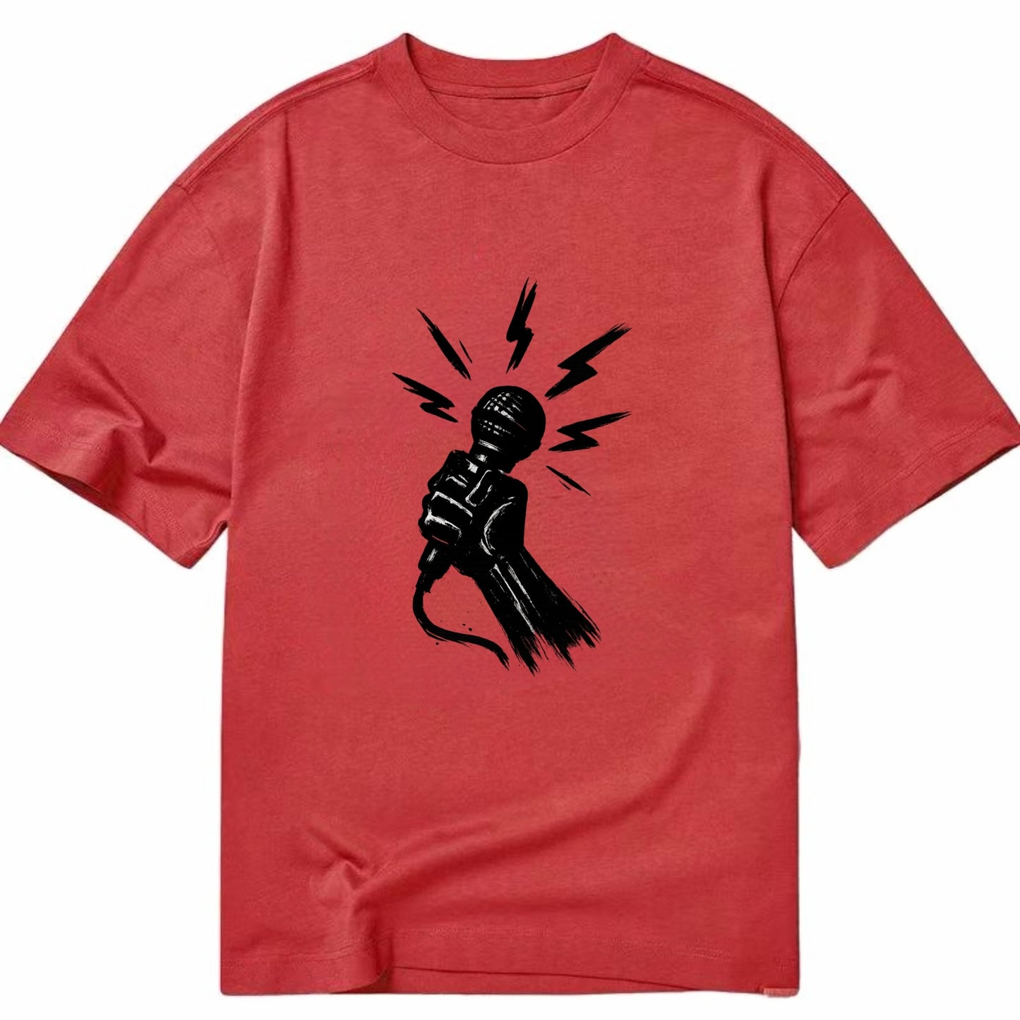 Microphone with sound waves - freedom of speech ink art - Classic T-shirt - Red