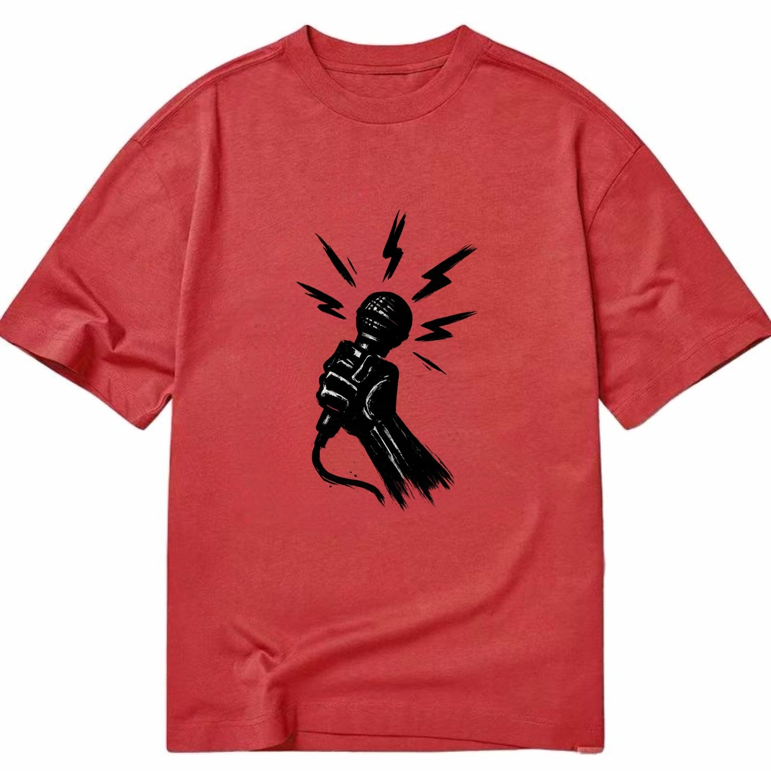 Microphone with sound waves - freedom of speech ink art - Classic T-shirt - Red