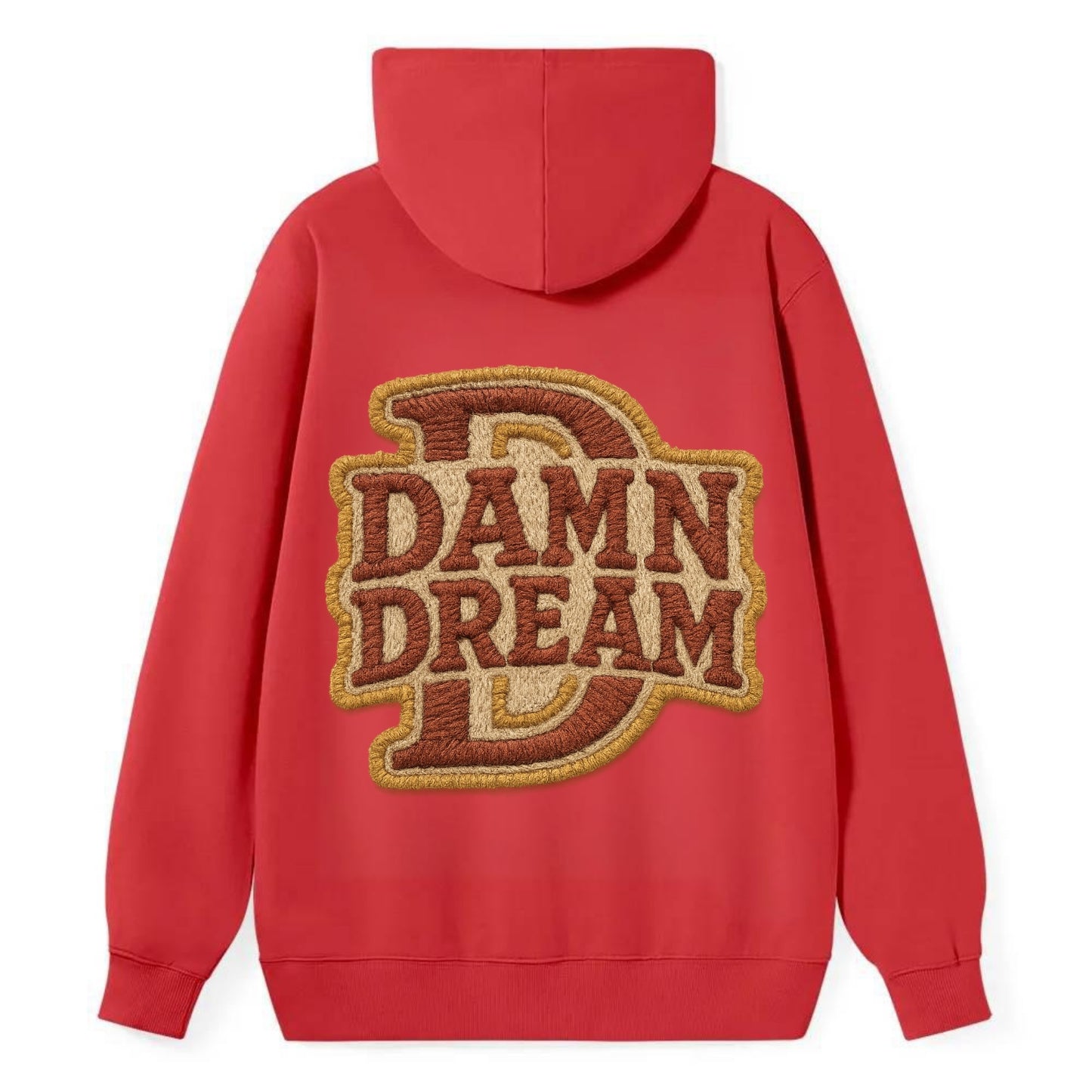 DAMN;DREAM BIG Motivational White Cap - Classic Pullover Hoodie - Red