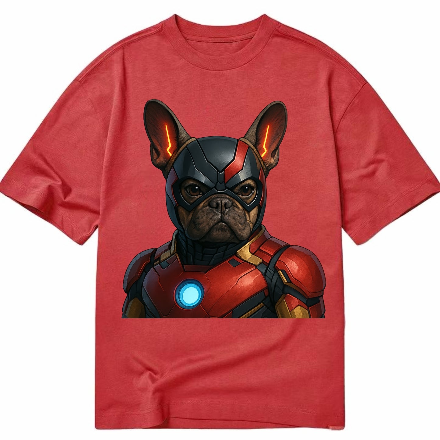 French Bulldog Iron Man  - Classic T-shirt - Red