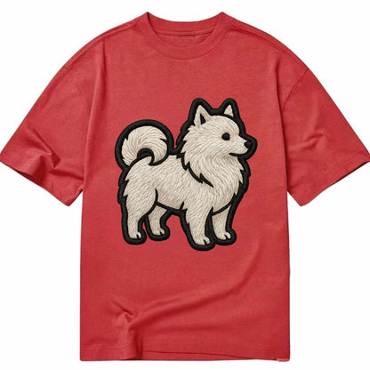 Japanese Spitz - Contemporary white spit - Classic T-shirt - Red