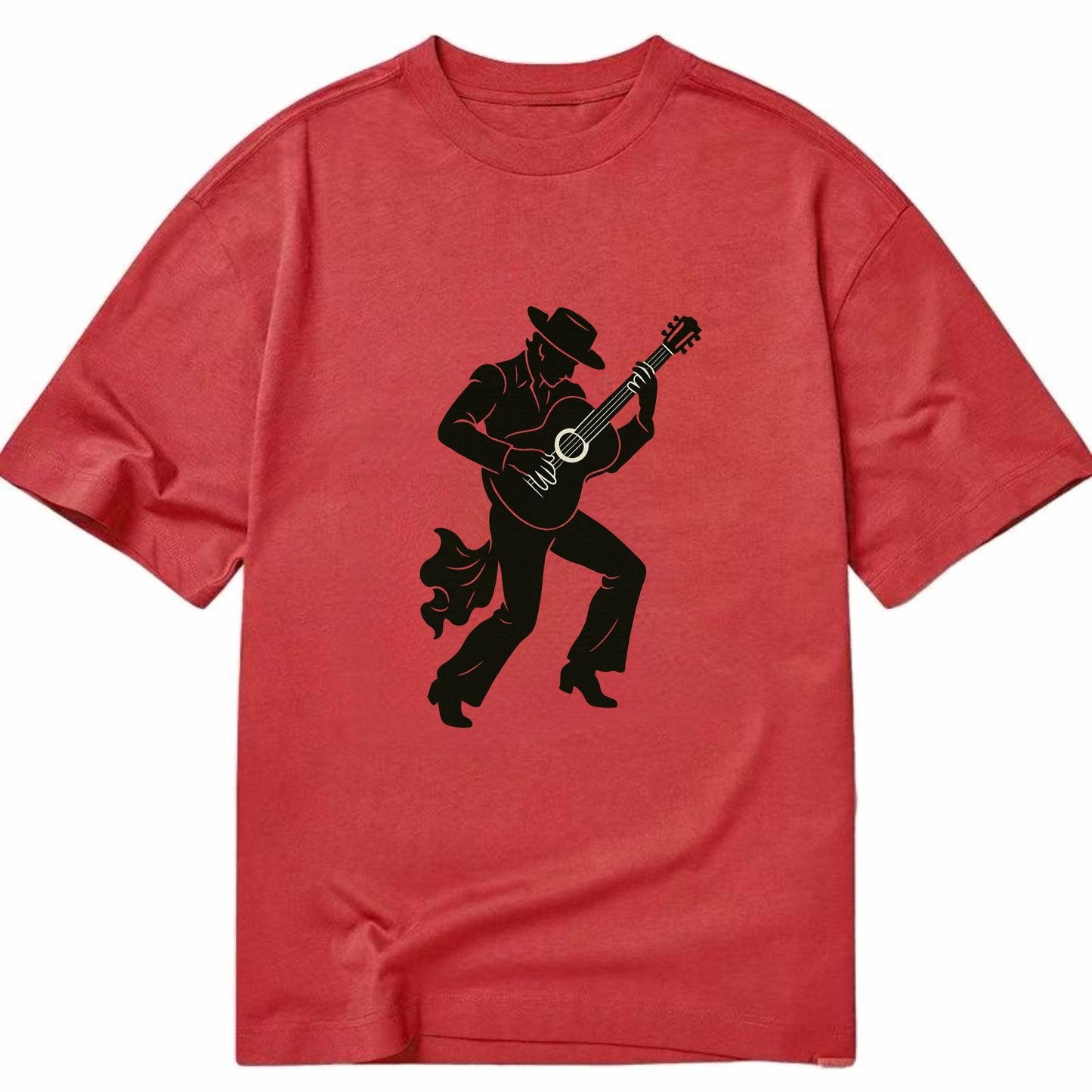 Flamenco guitarist dramatic pose - Classic T-shirt - Red