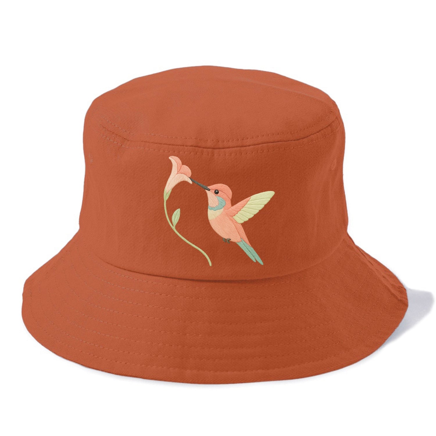 Coral Hummingbird - Bucket Hat - Red