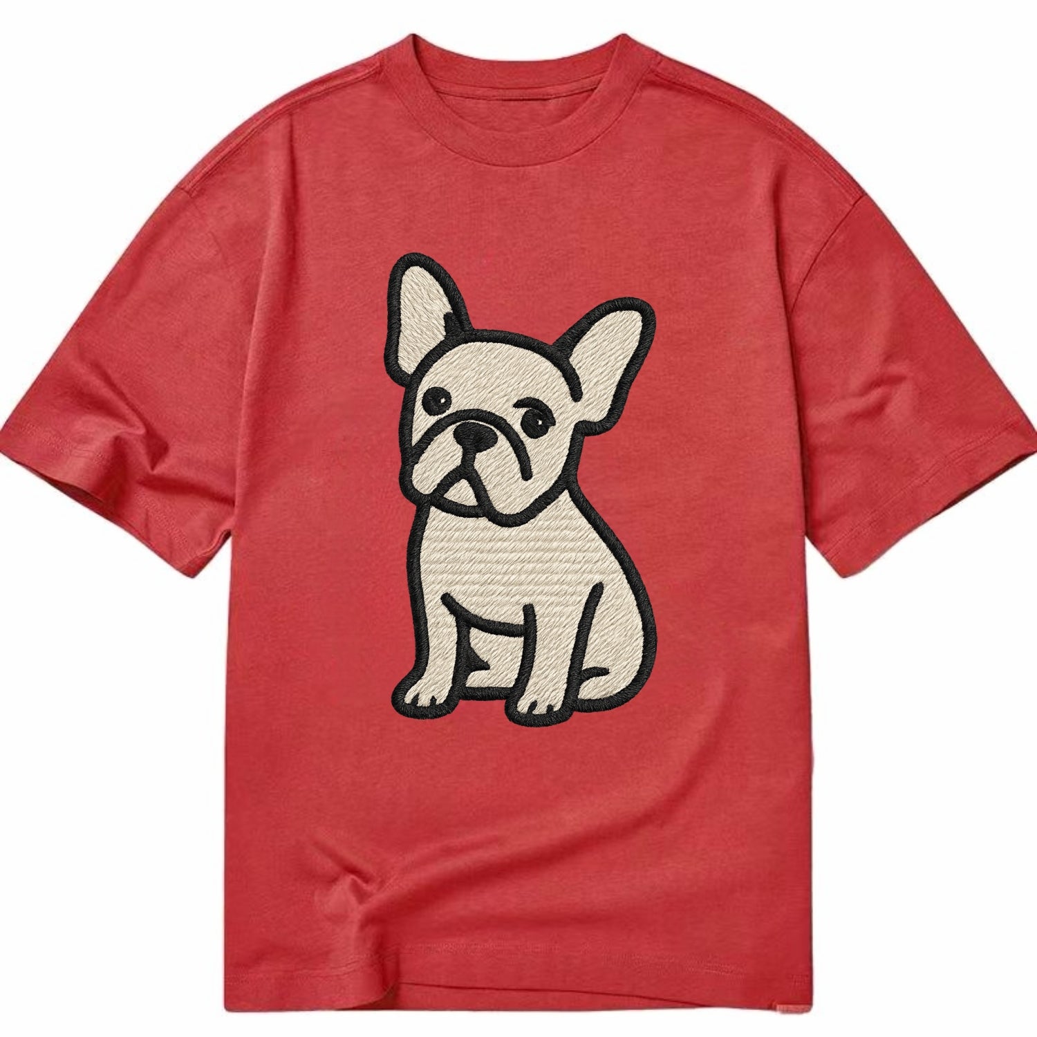 French Bulldog - Head tilt one ear up - Classic T-shirt - Red