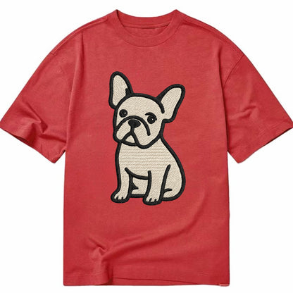 French Bulldog - Head tilt one ear up - Classic T-shirt - Red