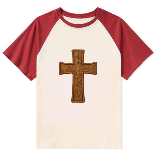 Carved Cross  - Contrast Raglan T-shirt