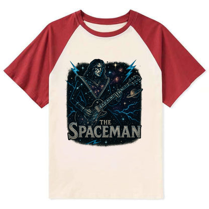 Spaceman Constellation - Contrast Raglan T-shirt - Red