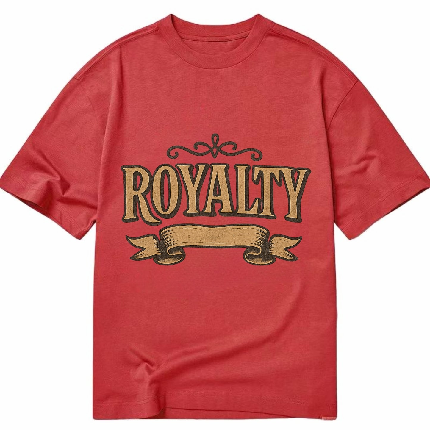 Bold typography design - "ROYALTY" - regal bearing, noble spirit - Classic T-shirt - Red