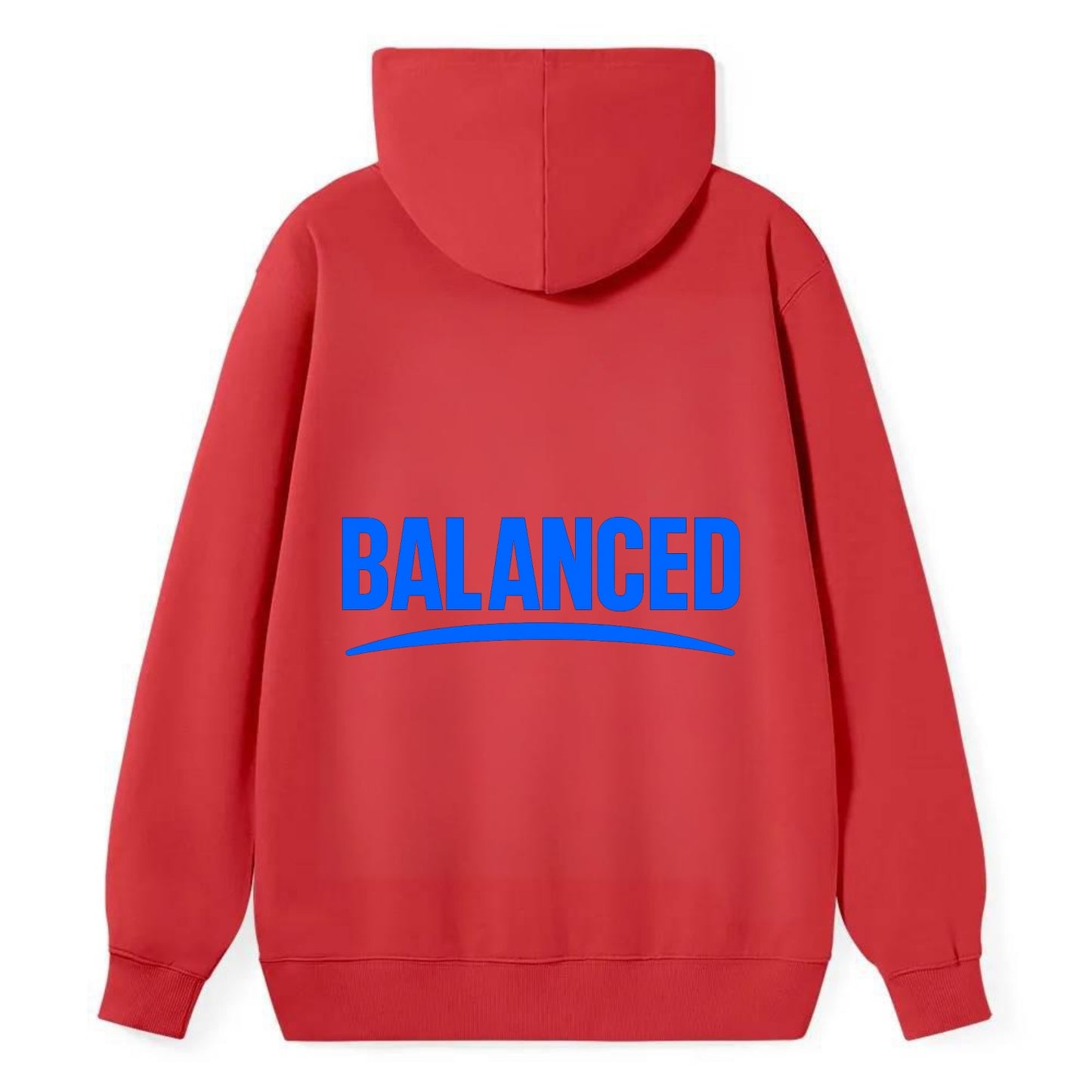 Bold typography design - "BALANCED" - harmony, equilibrium, centered life - Classic Pullover Hoodie - Red