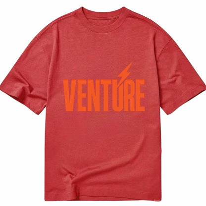 Bold typography design - "VENTURE" - taking risks, bold exploration - Classic T-shirt - Red