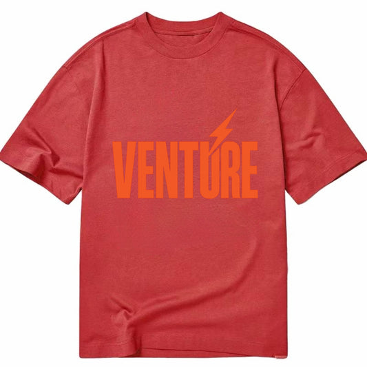 Bold typography design - "VENTURE" - taking risks, bold exploration - Classic T-shirt - Red