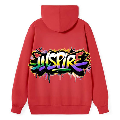 Bold typography design - "INSPIRE" - motivating others, being the spark - Classic Pullover Hoodie - Red