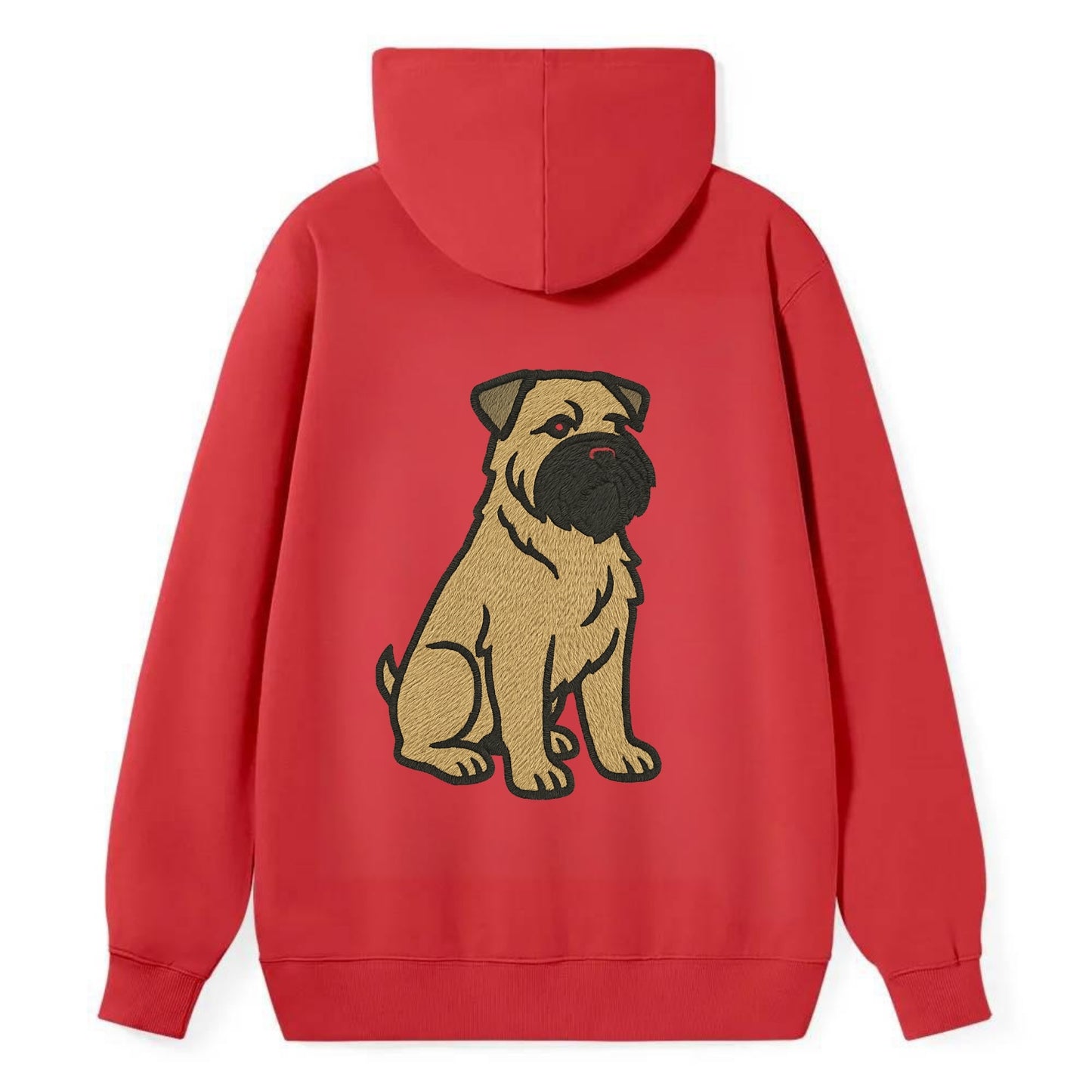 Bouvier des Flandres - Fawn rough coat embroidered design - Classic Pullover Hoodie - Red