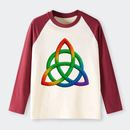 Triquetra  - Raglan Long Sleeve T-Shirt - Red