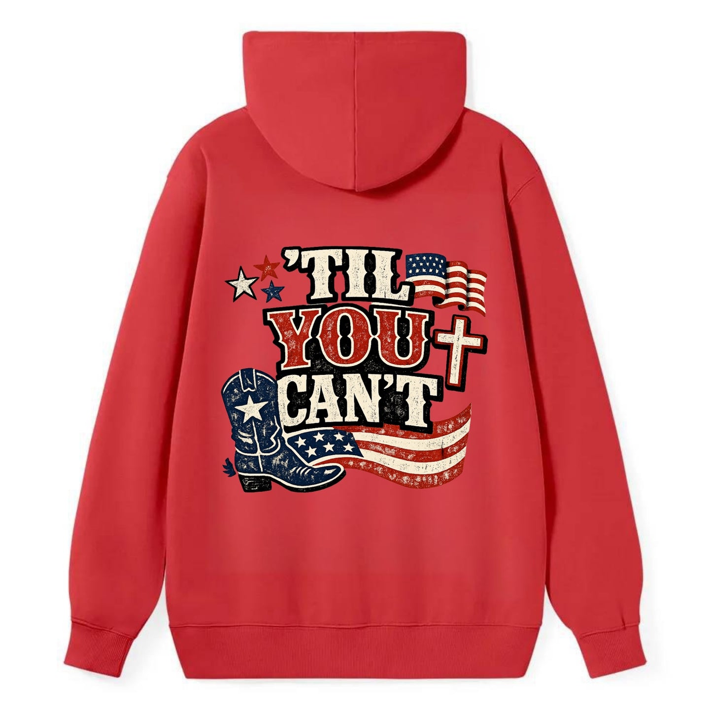 Til You Cant - Patriot Cross - Classic Pullover Hoodie - Red