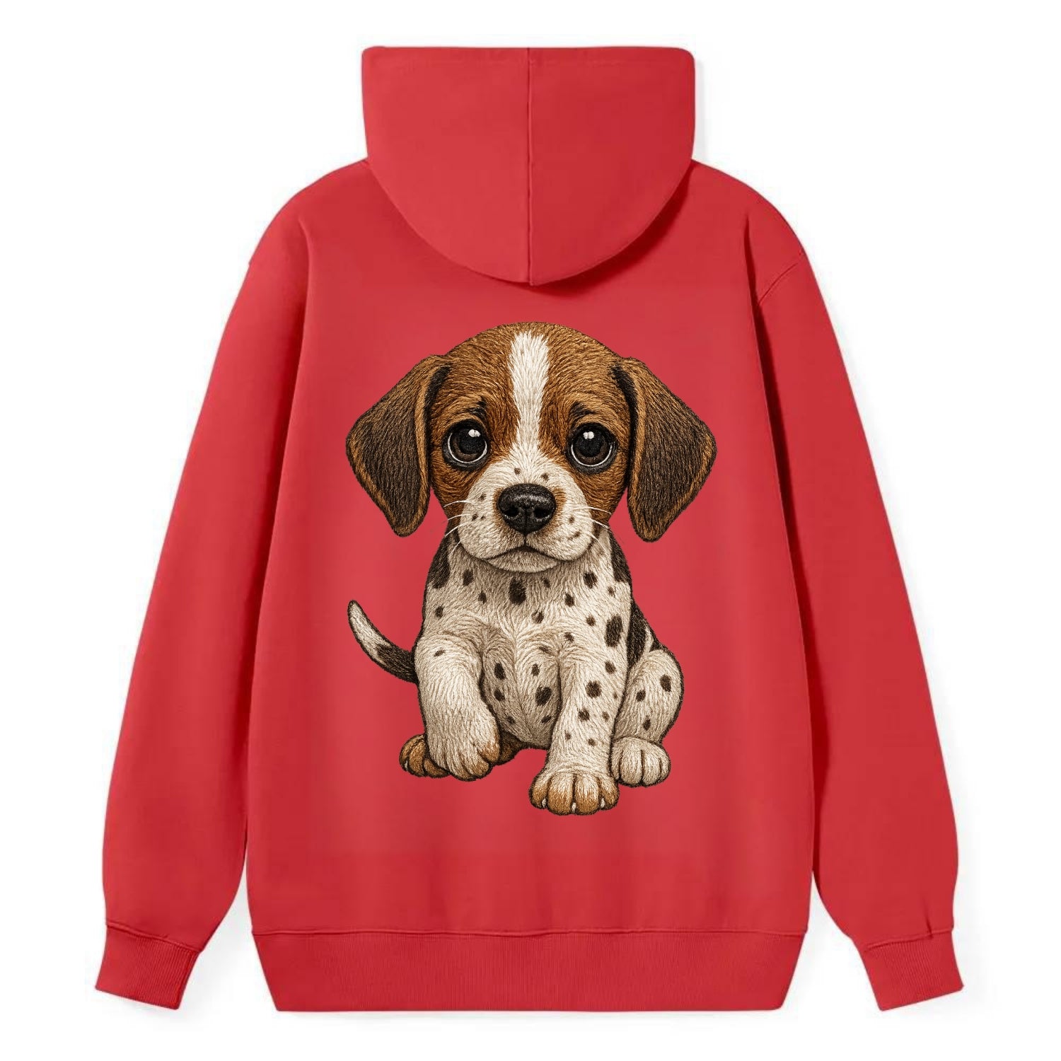 Baby Pointer Puppy - spotted coat, noble stance, alert eyes, - Classic Pullover Hoodie - Red