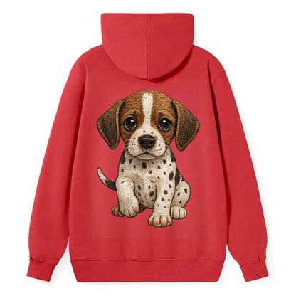 Baby Pointer Puppy - spotted coat, noble stance, alert eyes, - Classic Pullover Hoodie - Red