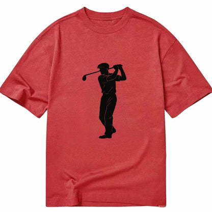 Golfer mid-swing with driver - Classic T-shirt - Red