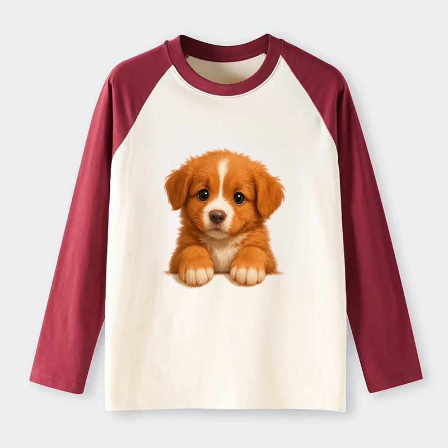 Nova Scotia Duck Tolling Retriever  - Ra - Raglan Long Sleeve T-Shirt - Red