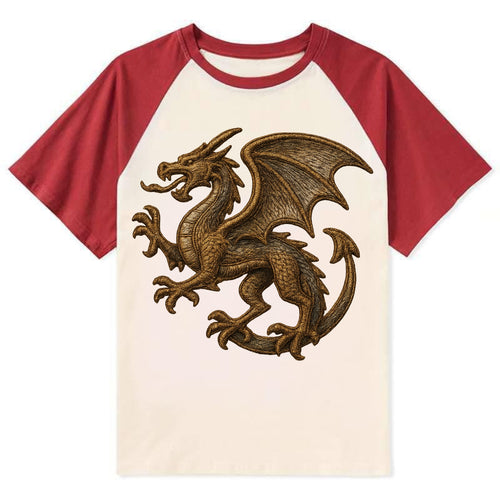 Dragon Silhouette  - Contrast Raglan T-shirt