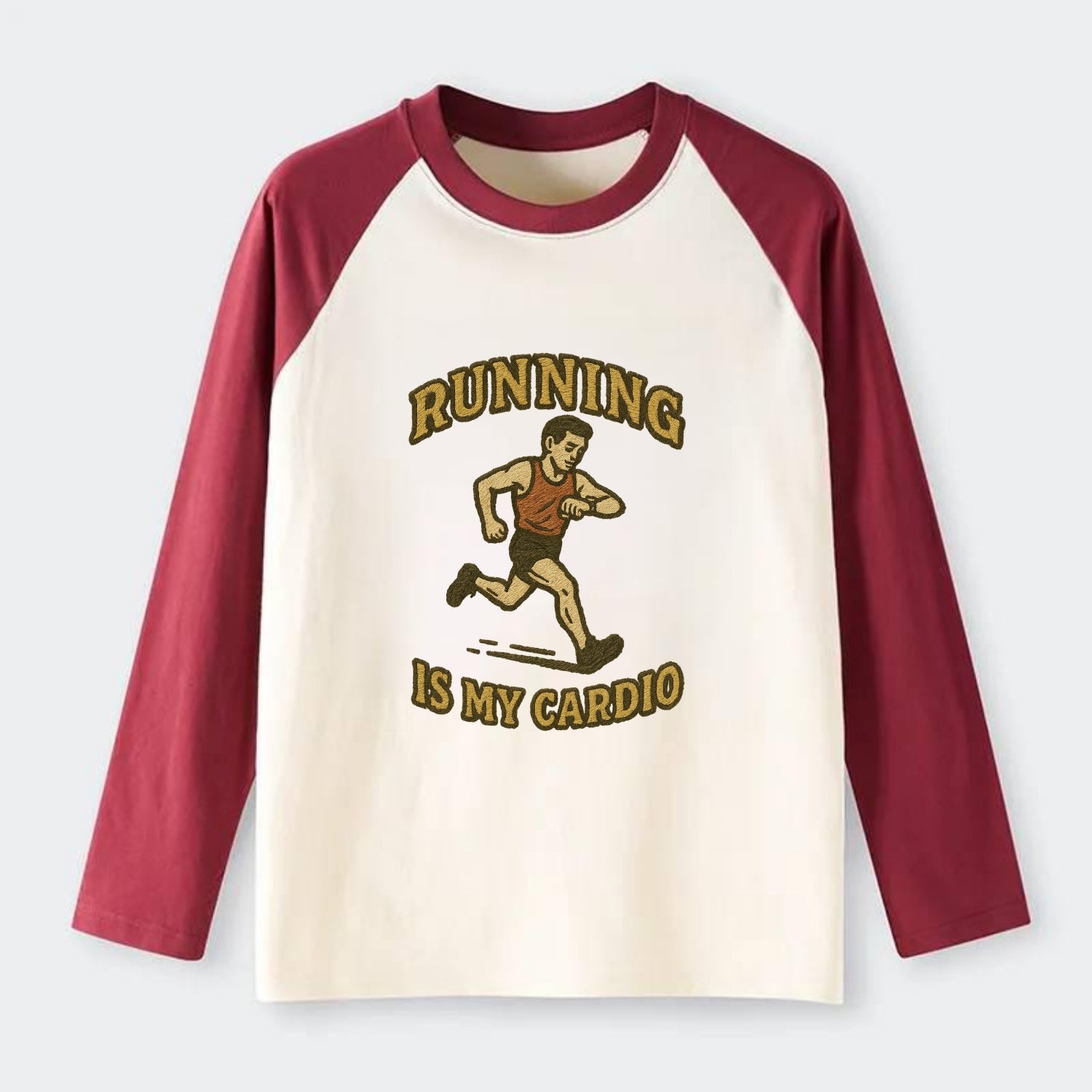 Running Late Is My Cardio  - Raglan Long Sleeve T-Shirt - Red