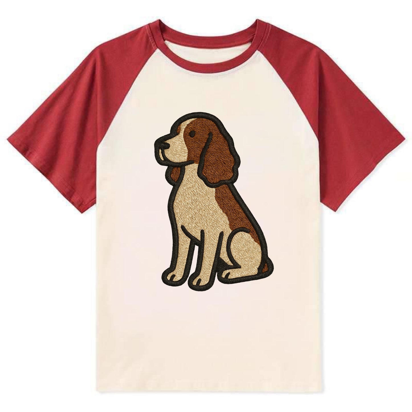 English Springer Spaniel - Modern spanie - Contrast Raglan T-shirt - Red