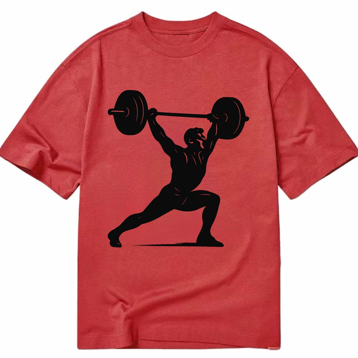 Weightlifter doing overhead snatch - Classic T-shirt - Red