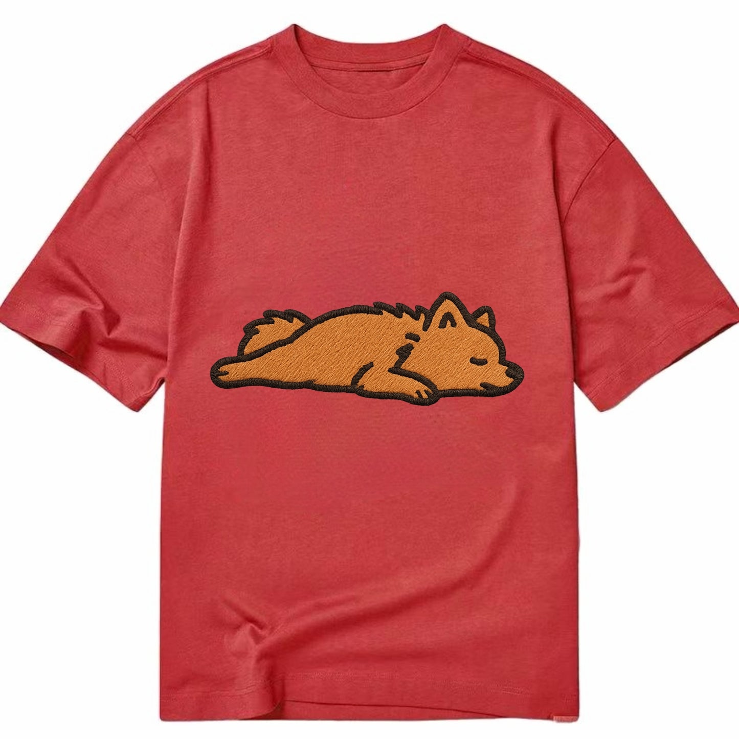 Pomeranian - Orange fluffy fully relaxed Classic T-shirt - Red