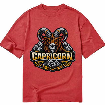 CAPRICORN GOAT - mountain goat in brown and gray , earth sign - Classic T-shirt - Red