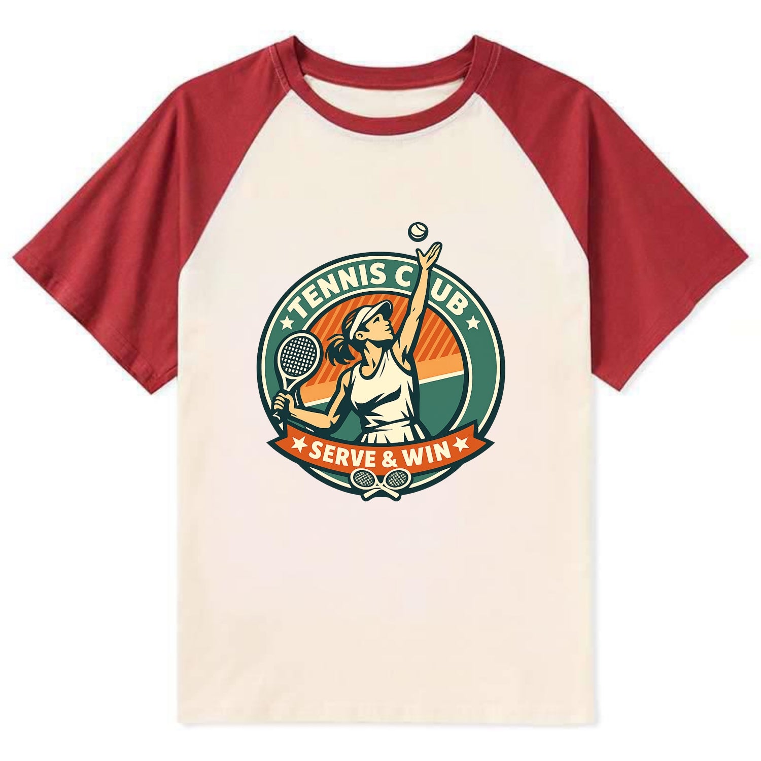 Ace in Motion - Contrast Raglan T-shirt - Red