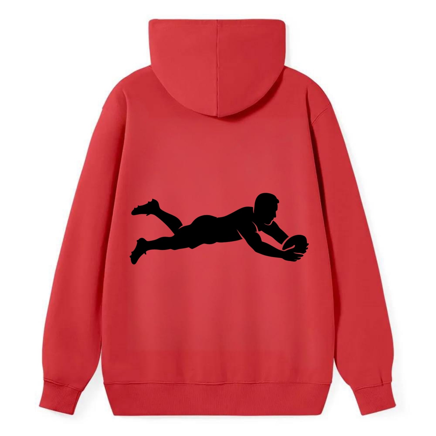 Rugby player diving for try - Classic Pullover Hoodie - Red
