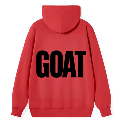Bold typography design - "GOAT" - greatest of all time - Classic Pullover Hoodie - Red