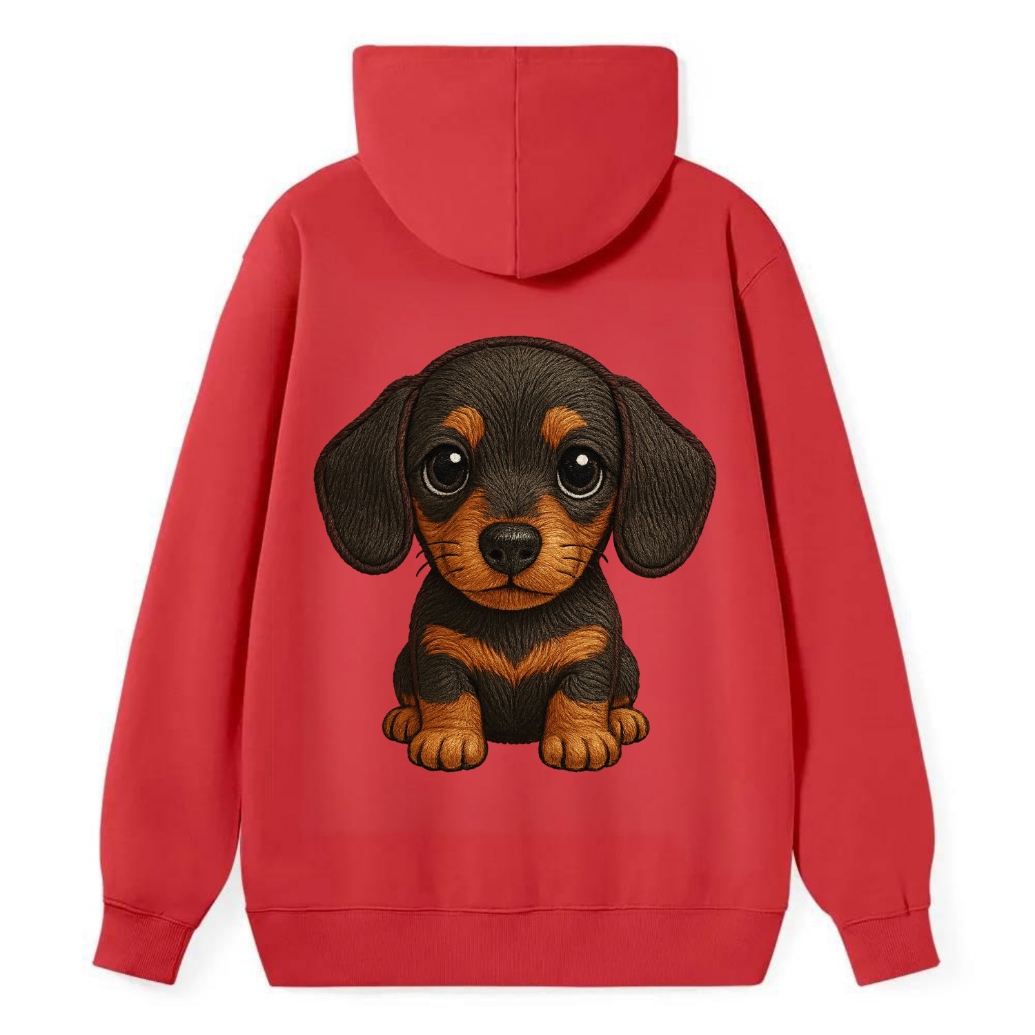 Baby Dachshund Puppy - long body, short legs, floppy ears, curious eyes, - Classic Pullover Hoodie - Red