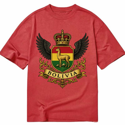 Bolivia Llama Emblem  - Classic T-shirt - Red