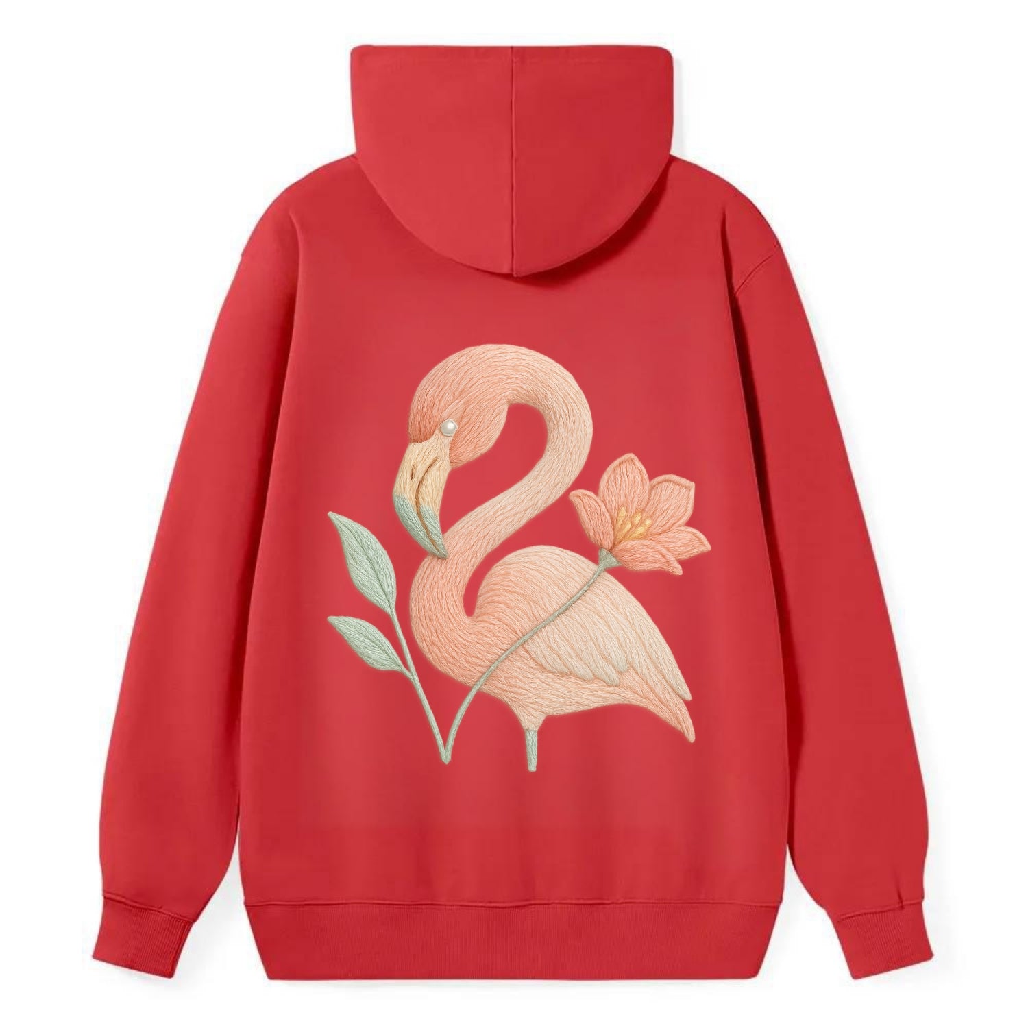 Peach Flamingo - Classic Pullover Hoodie - Red