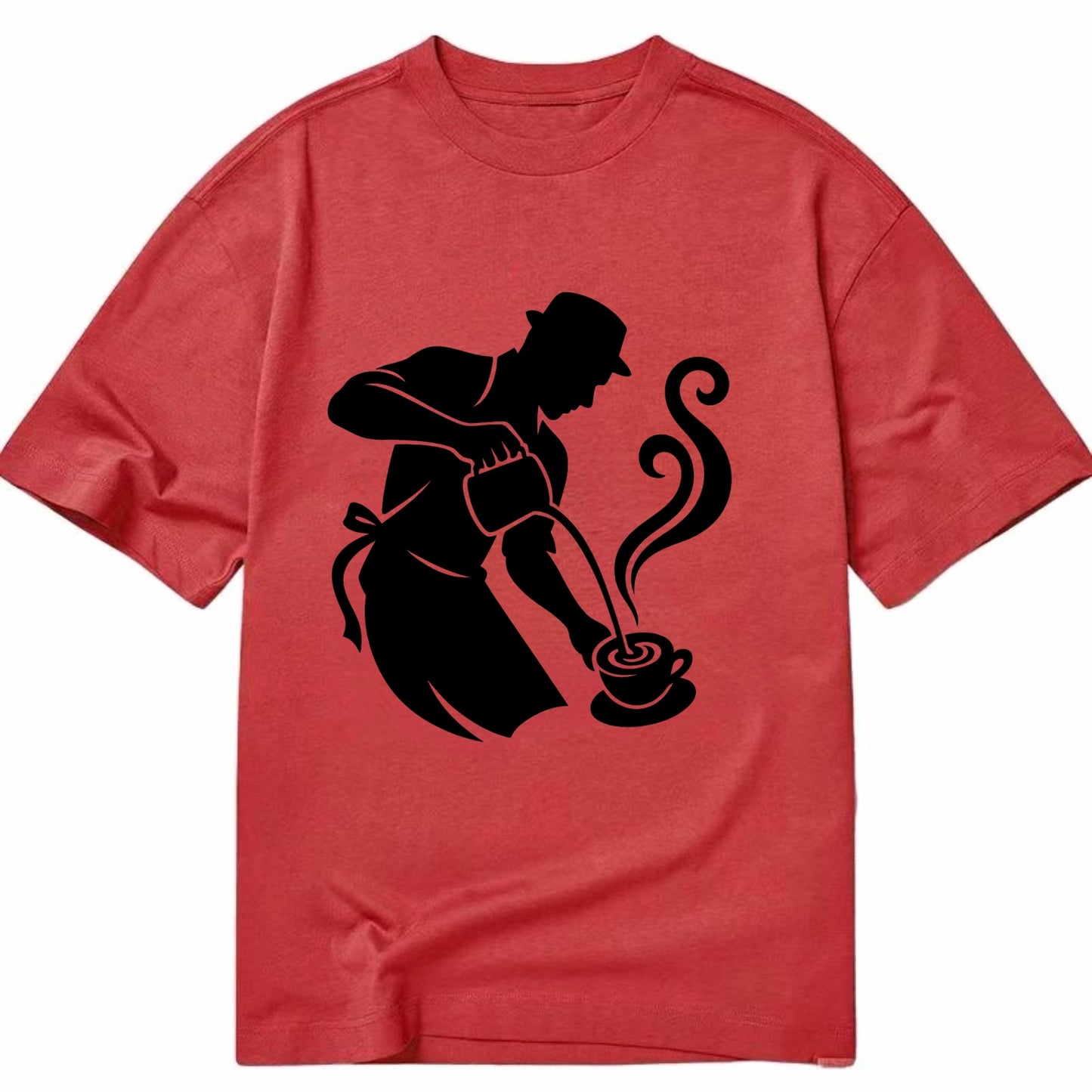 Barista creating latte art - Classic T-shirt - Red