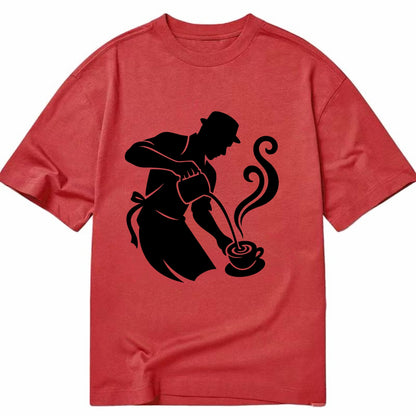 Barista creating latte art - Classic T-shirt - Red