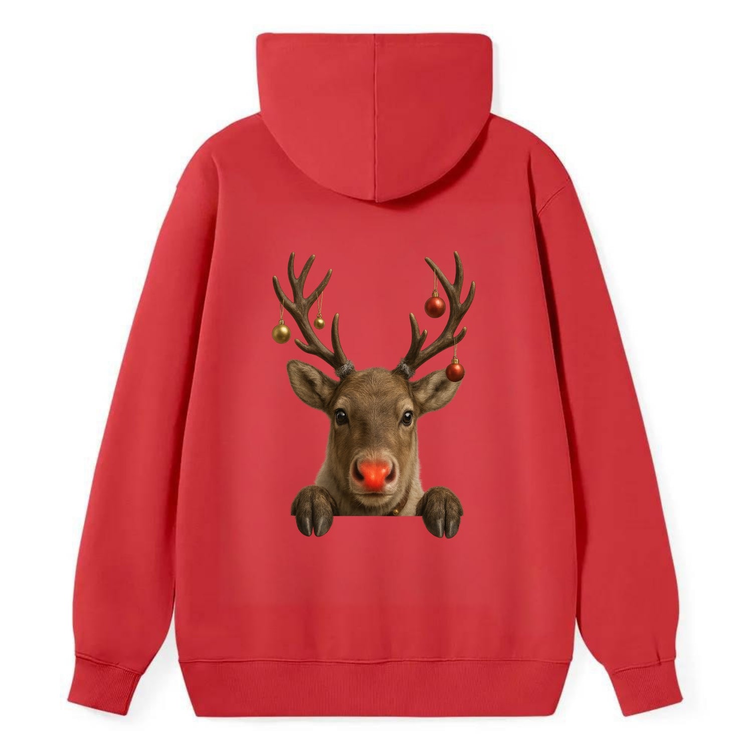 Christmas Reindeer  - Classic Pullover Hoodie - Red