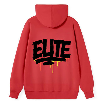 Bold typography design - "ELITE" - top tier, highest level - Classic Pullover Hoodie - Red