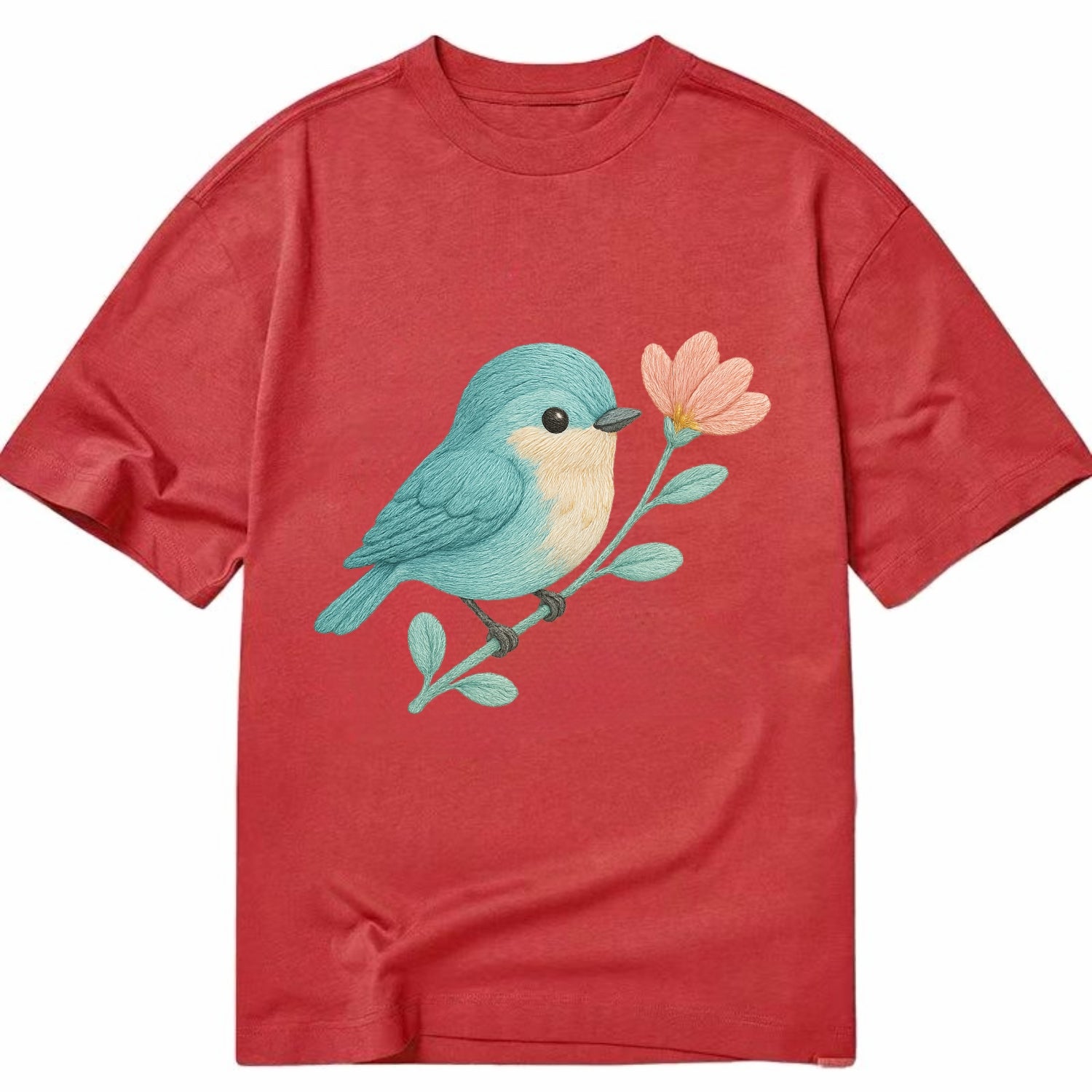 Aqua Chickadee - Classic T-shirt - Red