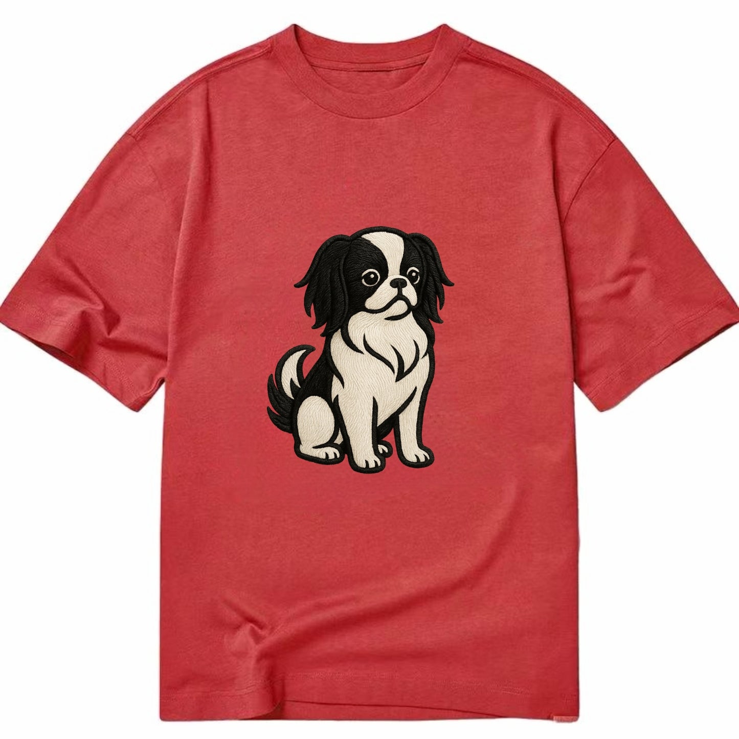 Japanese Chin - Black and white sitting Classic T-shirt - Red